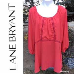 Lane Bryant Beautiful Coral Scoop Neck Blouse